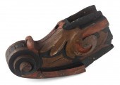 CARVED AND PAINTED WOODEN BILL
