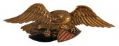 CARVED AND PAINTED WOODEN EAGL