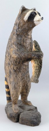 CARVED AND PAINTED WOODEN RACC
