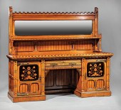 CARVED AND PARCEL EBONIZED OAK