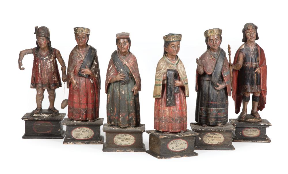 CARVED AND POLYCHROMED FIGURES OF