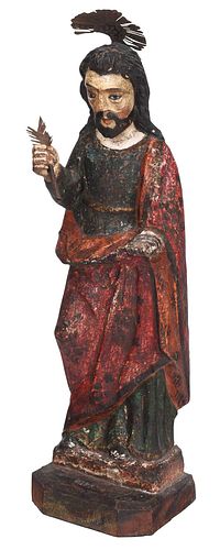 CARVED AND POLYCHROMED WOOD