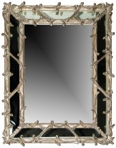 CARVED AND SILVERED WOOD WALL