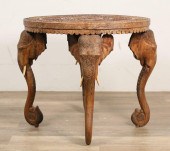 CARVED ANGLO-INDIAN STYLE ELEP