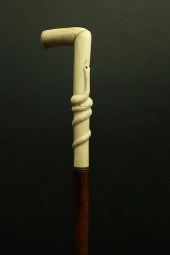 CARVED ANTIQUE BONE SERPENT CA