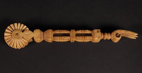 CARVED ANTIQUE WHALEBONE DOUBLE