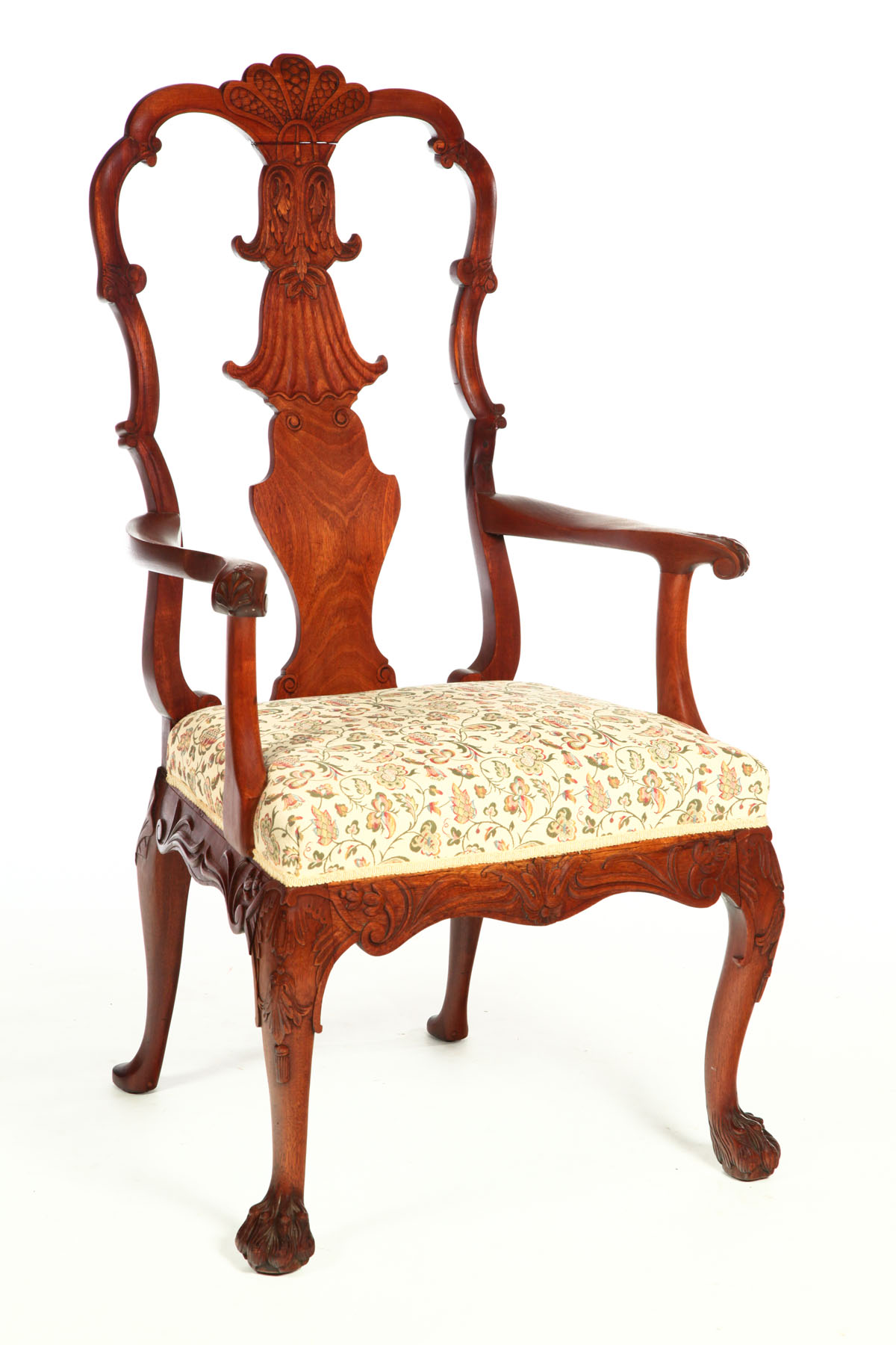CARVED ARMCHAIR.  Twentieth