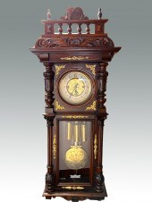 CARVED AUSTRIAN WALL CLOCK: Au