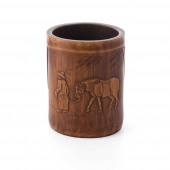 CARVED BAMBOO BRUSH POT
WU ZHI