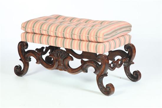 CARVED BENCH.  American  20th
