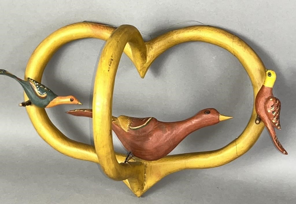 CARVED BIRDS ON HEART BY WALTER &