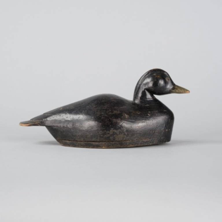 CARVED BLACK DUCK DECOYA Black Duck