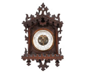 CARVED BLACK FOREST BAROMETER<