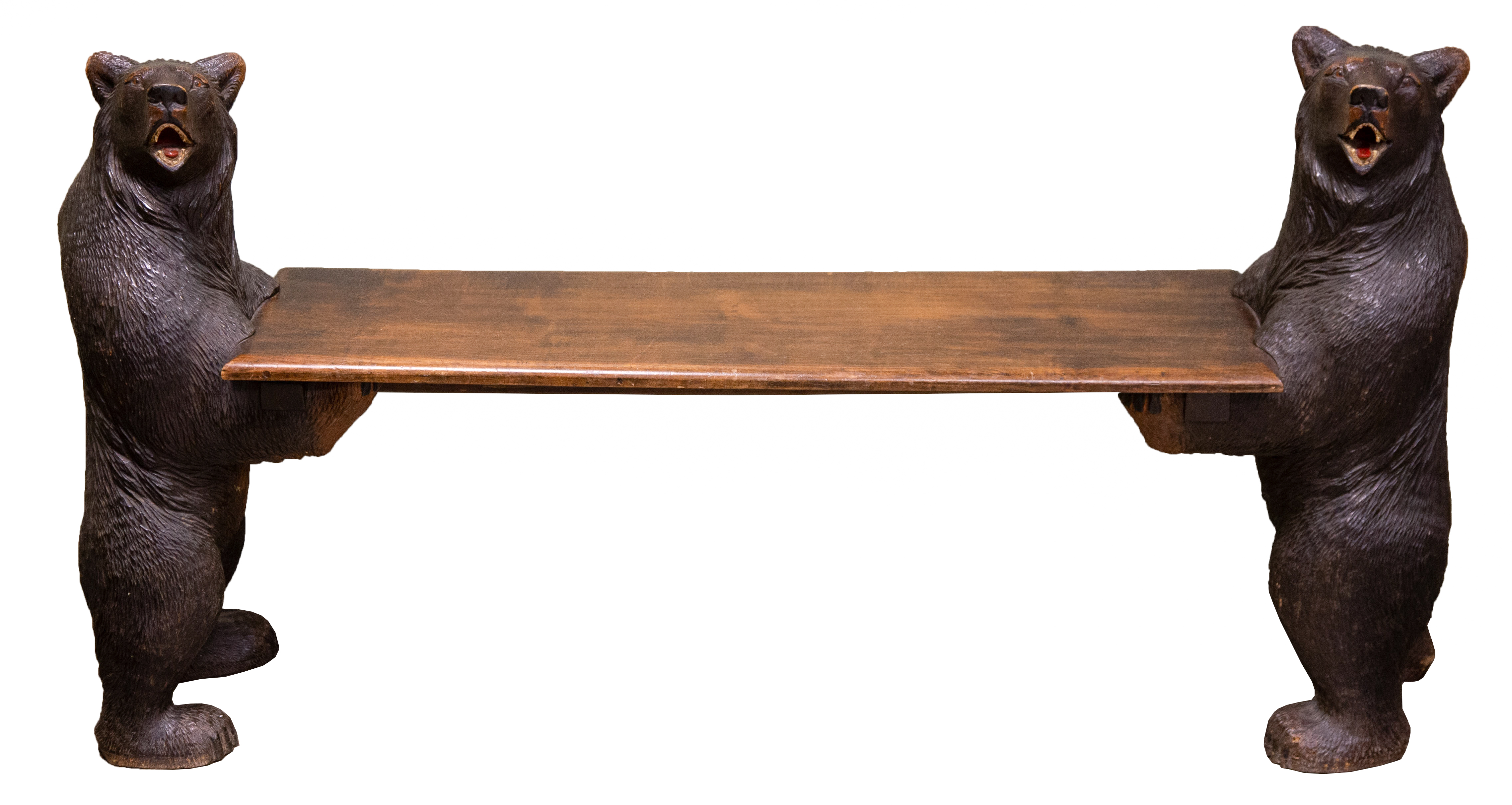 CARVED BLACK FOREST BENCH Mid