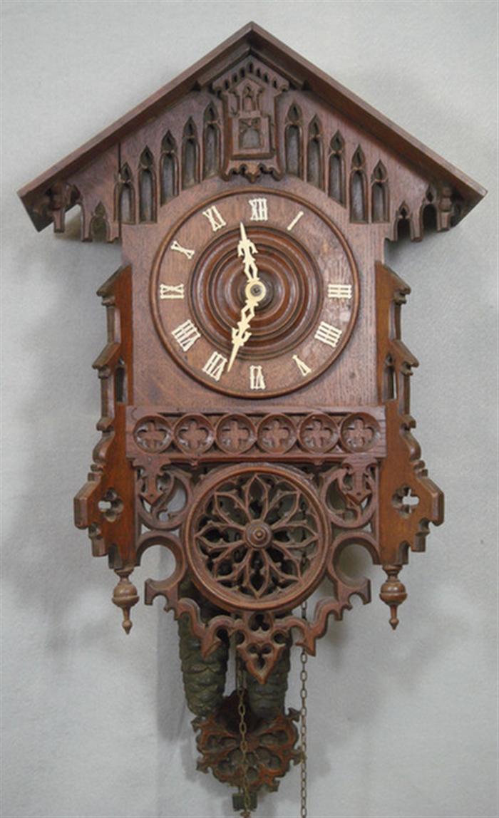 Carved Black Forest cuckoo clock,