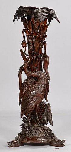 CARVED BLACK FOREST FERN STANDBlack