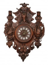 CARVED BLACK FOREST WALL CLOCK