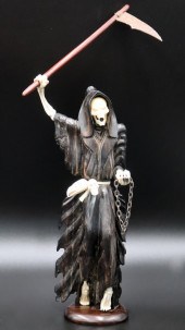 CARVED BONE AND WOOD FIGURAL D