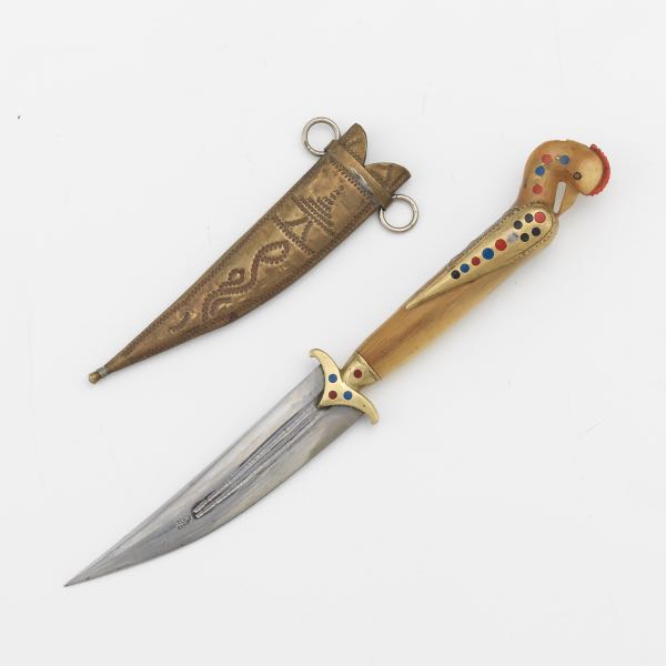 CARVED BONE DAGGER 8"L Bone