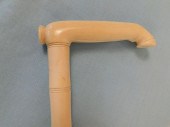 CARVED BONE HORSE LEG CANE19th