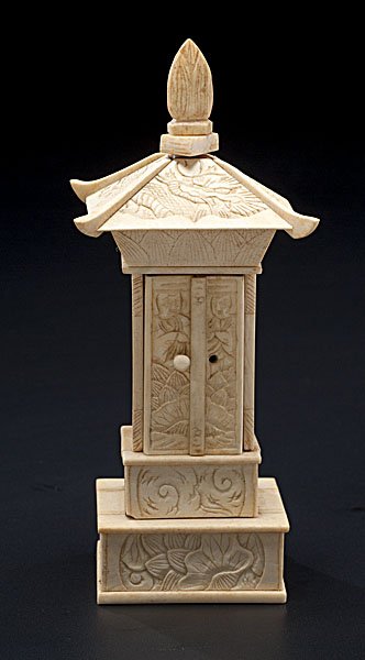 Carved Bone Pagoda 20th century a