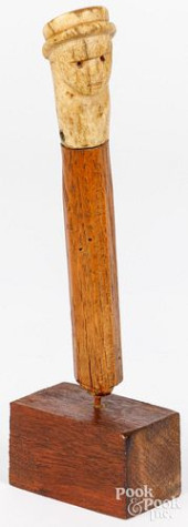 CARVED BONE WALKING STICK FINI
