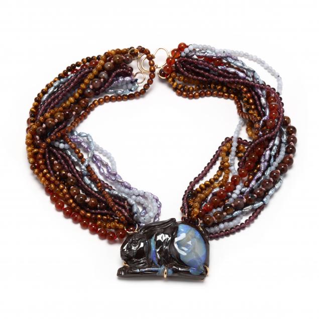 CARVED BOULDER OPAL RABBIT