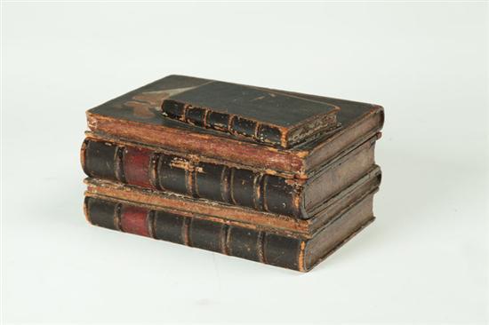 CARVED BOX IN THE FORM OF BOOKS. 
