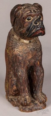 CARVED BOXER DOG BOTTLE CASE,