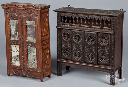 CARVED BRETON DOLLHOUSE CUPBOARD,