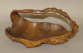 CARVED BURLED WOOD BASKETca. 1