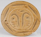 CARVED BUTTERPRINT, 19TH C.Car