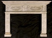 CARVED CARERRA MARBLE FIREPLAC