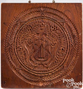 CARVED CHERRY CAKEBOARD, 19TH