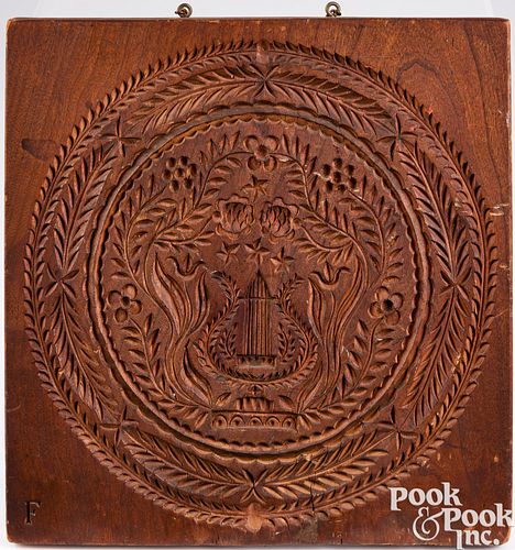 CARVED CHERRY CAKEBOARD, 19TH