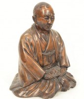 CARVED CHINESE FIGURE OF A SCH