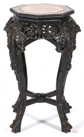 CARVED CHINESE HARDWOOD STAND