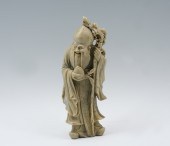 CARVED CHINESE SOAPSTONE LONGE