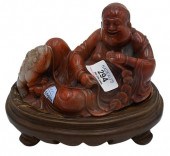 CARVED CHINESE STONE BUDHA WIT