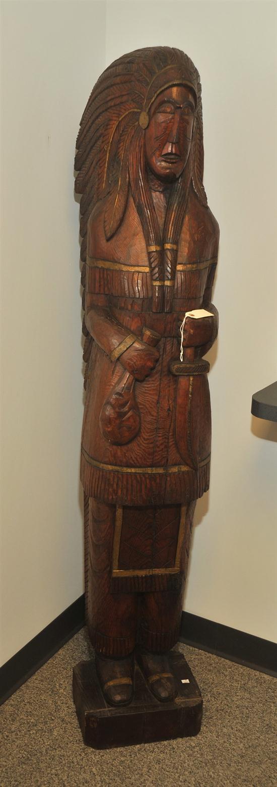 CARVED CIGAR STORE INDIAN. American