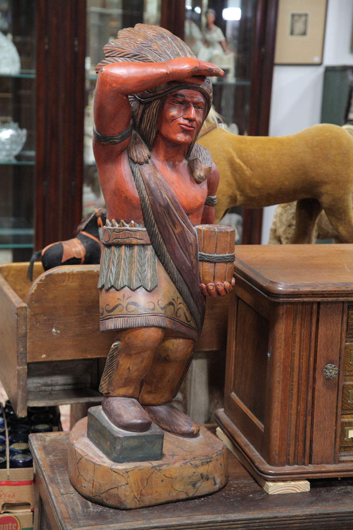 CARVED CIGAR STORE INDIAN. 