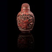 CARVED CINNABAR LACQUER 'EIGHT