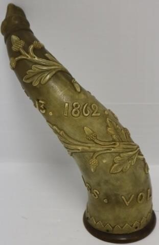CARVED CIVIL WAR ERA POWDER HORN