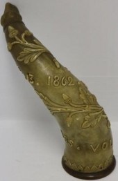 CARVED CIVIL WAR ERA POWDER HO