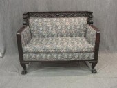 Carved & Clawfoot Loveseat. Po