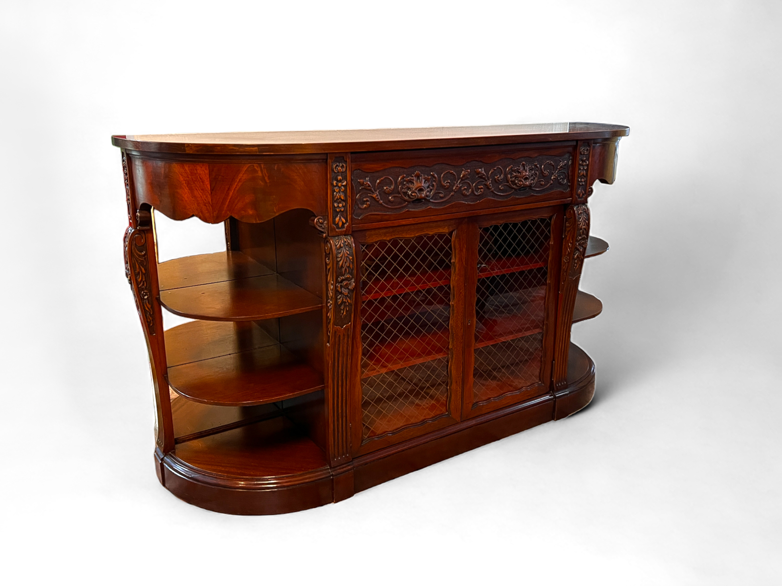 CARVED CREDENZA: Demilune