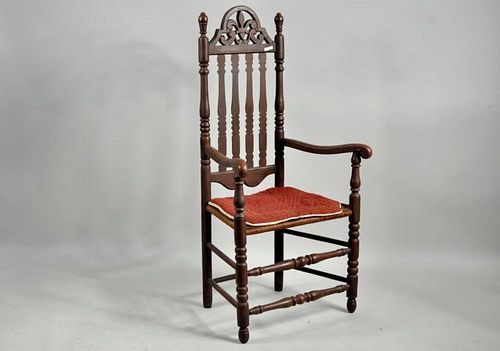 CARVED CRESTED TURNED BANNISTER