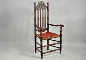 CARVED CRESTED TURNED BANNISTE