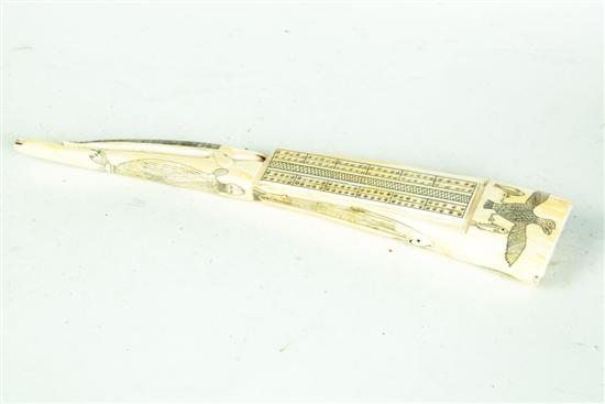 CARVED CRIBBAGE BOARD.  Eskimo 