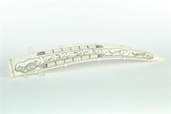 CARVED CRIBBAGE BOARD.  Eskimo 